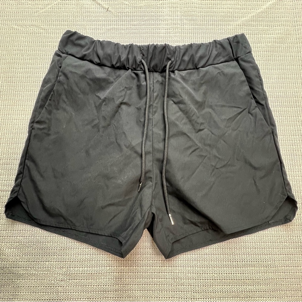 Manfinity Men’s Lightweight Elastic Waist Black Athletic Shorts - Size S